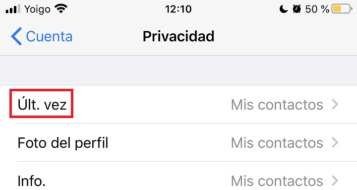 Imagen - Cómo ocultar &quot;en línea&quot; o &quot;última vez visto en línea&quot; en WhatsApp